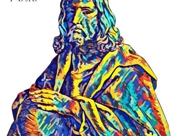 Abstract Jesus christ holding the world art png jpg printable art religious christian intant download clipart graphics