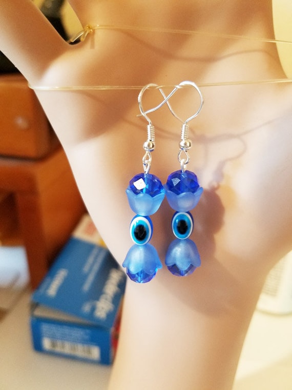 Deco drop pair Artisan Lampwork Beads
