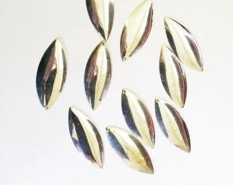 leaf shape charms metal silver charms 13mm x 35mm silver leaves 10 piece jewelry making supplies