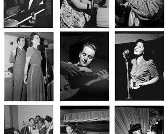 antique singers musicians music antique photographs collage sheet print vintage black and white 1920s to 1960s photos