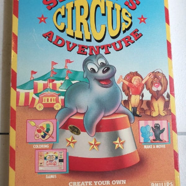 Vintage Philips CDI game console Video Game cd Sandys Circus Adventure kids interactive games 1990s