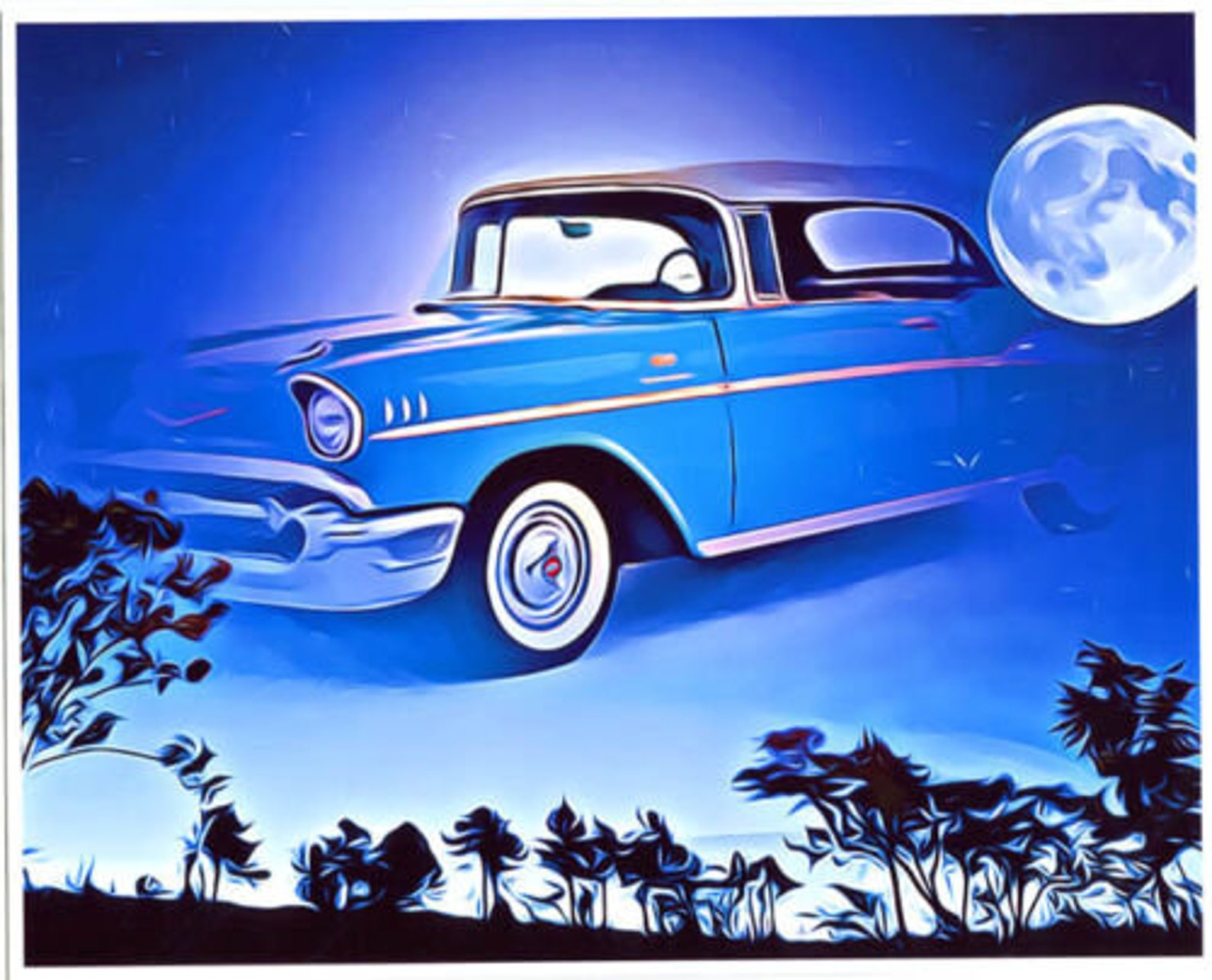 Classic car abstract original art print vintage antique cars | Etsy