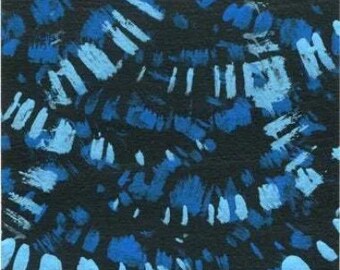blue and black abstract painting, original aceo art, atc card, miniature paintinga, daubs spatter art,