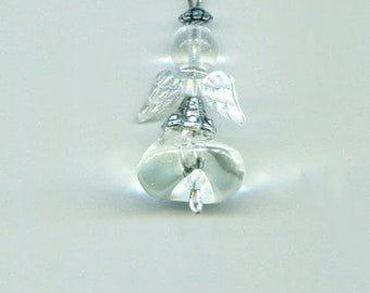 clear glass bead angel pendant charm bead drop handmade jewelry supplies
