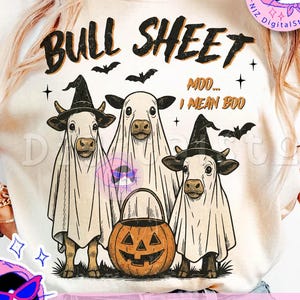 Bull Sheet Png, Halloween Png, Bull Png, Ghost Cows Png, Funny Cow Png, Fall Png, Cow Lover Png, Spooky Season Png, Spooky Farm Png Download