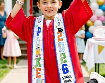 Personalized Class of 2026 Stole, Custom Preschool Kindergarten Graduation Sash , Preschool Graduation Stole, School Name Graduation
