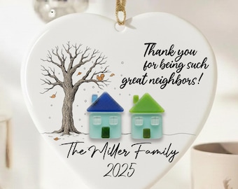Personalized  Thank You Neighbor Christmas Ornament 2D, Neighbours Ceramic Ornament, Appreciation Gift, Christmas Keepsake for Neighbor