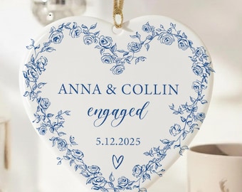 Engaged Ornament 2026, Custom Engagement Ornament with Names , Wedding Ornament, Engaged Christmas Ornament, Personalized Couples Ornament