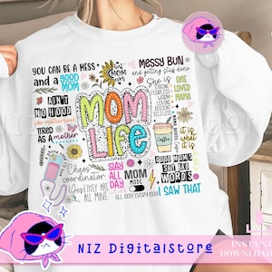 Mom Life PNG, Motherhood Quotes Clipart, polka dot PNG, Floral mom life Png, Funny Mom Sarcastic Mama Png, Mother&#39;s day, Trendy Mom Png Art