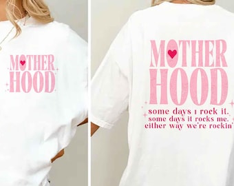 Motherhood Shirt, Some Days I Rock It Some Days It Rocks Me Tee, Funny Mom Shirt, Mother's Day Gift, Aesthetic Retro Mama Tee, Mom Life Tee