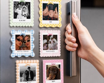 Personalized Photo Magnet, Family Photo Strip Magnet,  Bestie Birthday Gift, Friendship Gift, Couples Photo Magnet, Dog Cat Photo Magnet