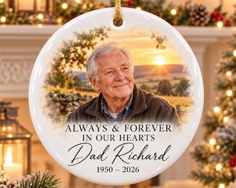 Personalized Photo Memorial Christmas Ornament, Remembrance Gift, Custom Memorial Keepsake, Loss Of Loved One Gifts, Sympathy Gift