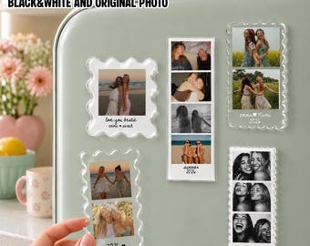 Personalized Best Friend Picture Magnet, Acrylic Photo Strip Fridge Magnet, Bestie Gift, Friendship Keepsake