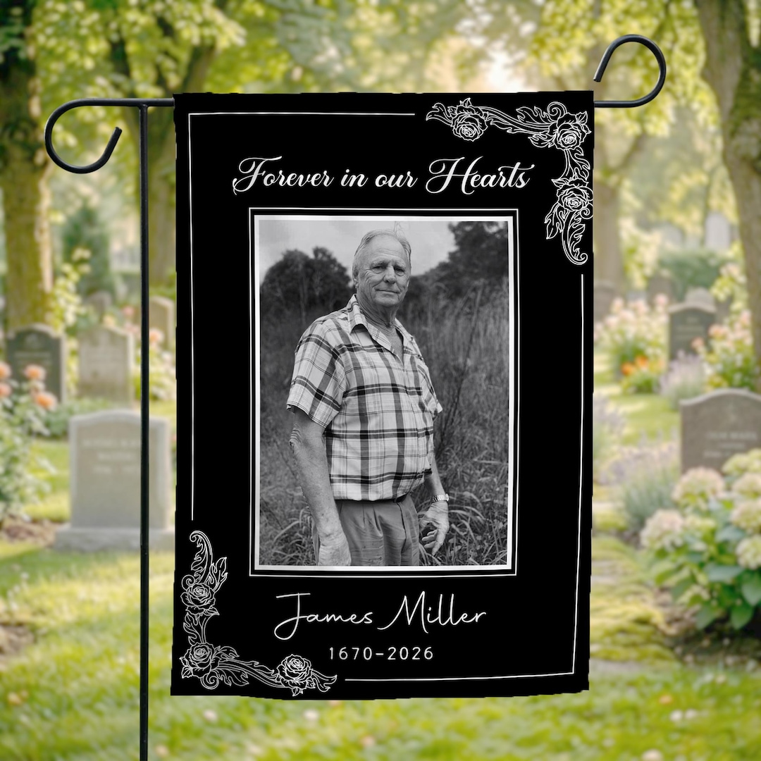 Custom Memorial Garden Flag, Personalized Photo Sympathy Flag, Forever ...