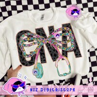 Preppy Nurse Cna Floral Png, Floral Bow Nurse Cna Stethoscope Png, Everyday Png, Girly Cna, Nurse Education, Retro Nurse Life png, Nursing