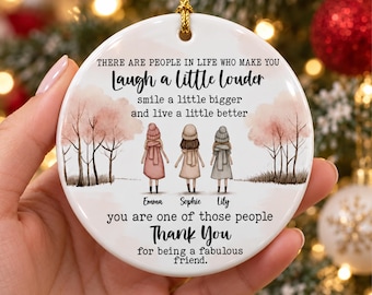 Personalized Friendship Ornament, Best Friend Christmas Ornament, Thank You Bestie Gift, Friendship Keepsake, Gift for Best Friend