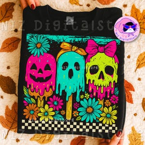 Retro Preppy Halloween, Vintage Halloween Ghost Png, Gothic Season Gift, Boo Ghost Png, Cute Horror Png, Halloween Floral Png, Spooky Season