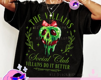 Halloween Villains Social Club Png, Villains Do It Better, Poison Apple Halloween Bow Png, Halloween Villains Png, Halloween Sublimation