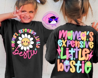 Mamas Expensive Little Bestie PNG, Kid Life, Kid Toddler Boy Girl Design Sublimation, Little Bestie, Mamas Bestie, Neon Letter Kid Toddler