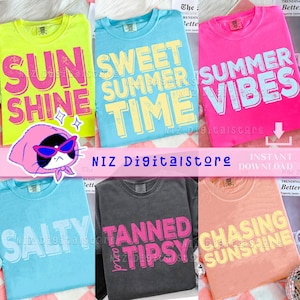Retro Sunshine Png Beach Life Bundle PNG, Summer Shirt Distressed Beach Png, Trendy Preppy Summer Png, Beach Png, Summer Vibes, Summer png