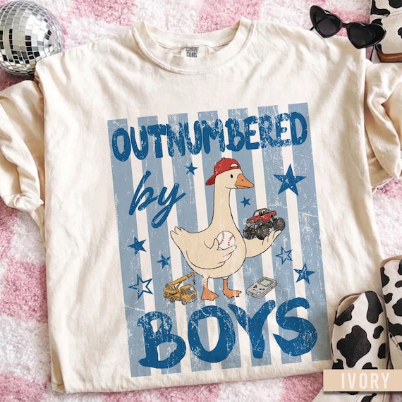 Outnumbered by Boys Shirt, Funny Boy Mom Shirt, Retro Goose Mama Shirt, Mother of Boys Gift, Mama of Boys Shirt, Chaos Coordinator Mom Tee