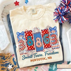 Custom 4th of July Small Town Freedom Shirt, Zip Code USA Tee, Patriotic America Shirt, Independence Day Comfort Colors, Hometown Gift Tee