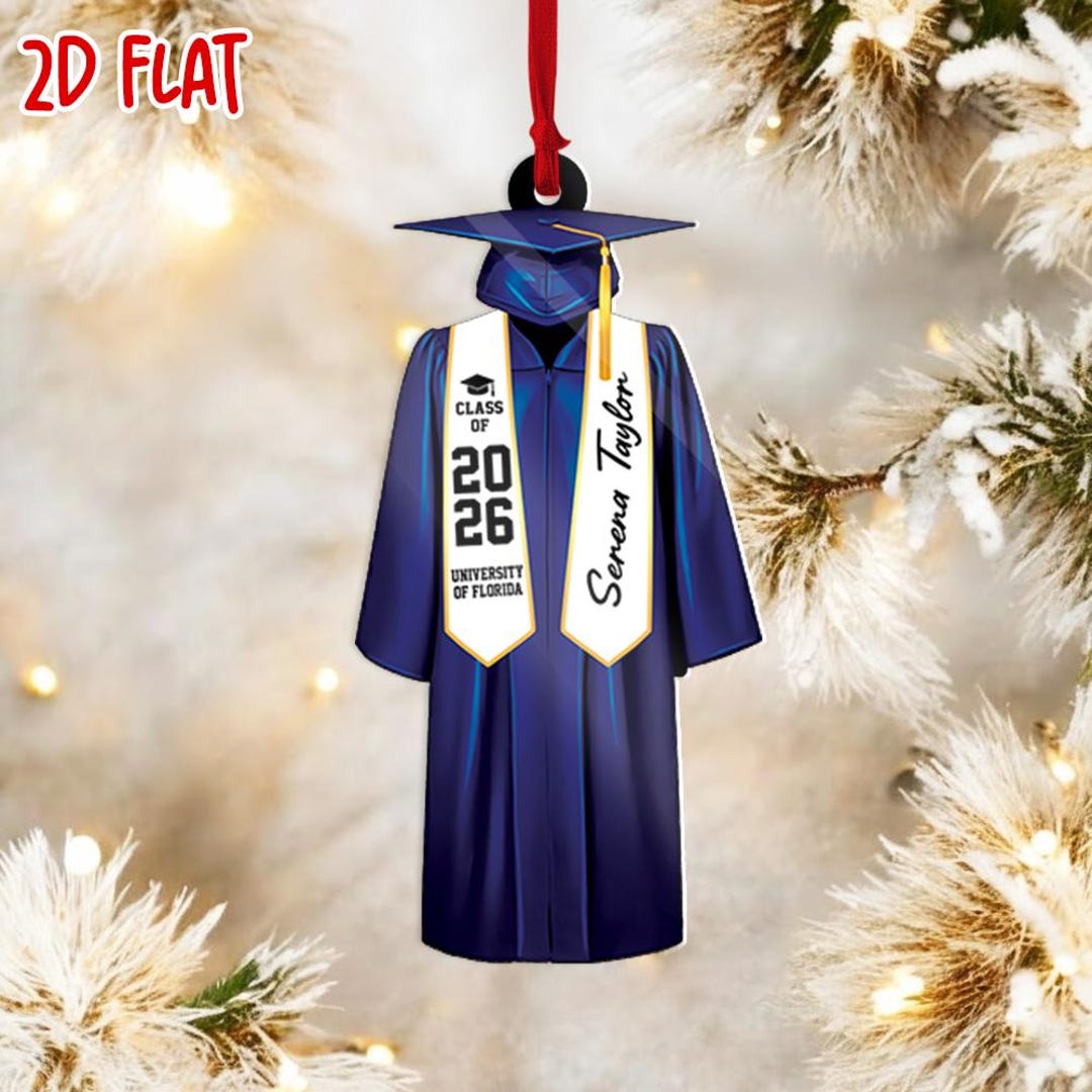 Personalized Class of 2026 Ornament, Custom Graduation Acrylic Ornament ...