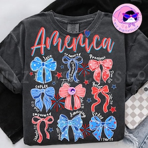 Preppy America Coquette USA png, 4 juli png, meisjesachtig patriottisch shirt png, Memorial Day, God Say You Are, Bijbelvers, Independence Day