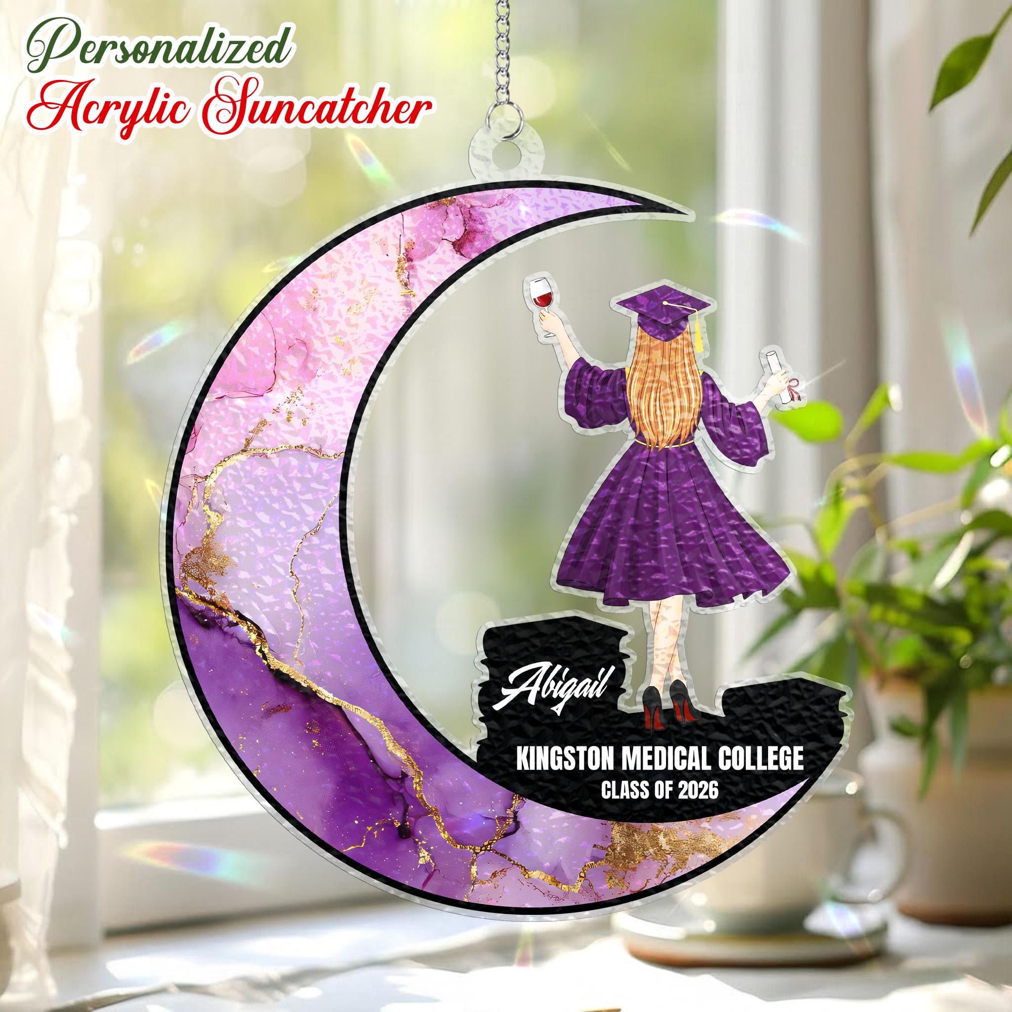 Personalized Graduation Moon Suncatcher, Custom Acrylic Graduation ...