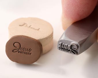 Pottery Signature Stamp Custom, Metal Stamp for Ceramic Stamp, Tiny Ceramics Stamp, Pottery Makers Mark