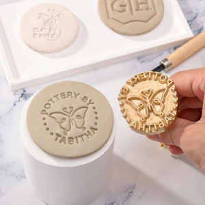 Sello de cerámica con logotipo personalizado, fabricación de sellos de cerámica personalizados, vajilla de cerámica personalizada, jarrones, regalo del Día del Padre
