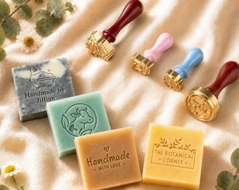 Brass Soap Stamp - Custom Logo Soap Stamp, Personalized Soap Signature, Handmade Soap Maker Tool, Engraved Maker Mark, Gift For Soap Makers