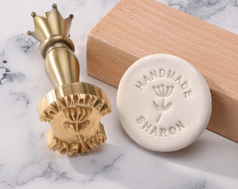 Personalized Name Stamps, Custom Clay Stamp Ceramic Stamp Polymer Clay Stamps for Pottery, Your Initials or Name as Maker's Mark!
