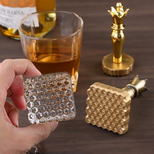 Timbri per cubetti di ghiaccio personalizzati da 2 pollici, timbri per ghiaccio da cocktail al whisky, timbri da bar, timbri con testo personalizzato, regalo per baristi, timbro per cubetti di ghiaccio con logo aziendale
