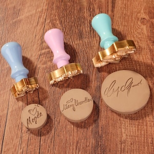 Sello de cerámica personalizado / Sello de arcilla personalizado / Sello de arcilla con firma / Sellos de letras personalizados para arcilla / Regalo para el Día del Padre