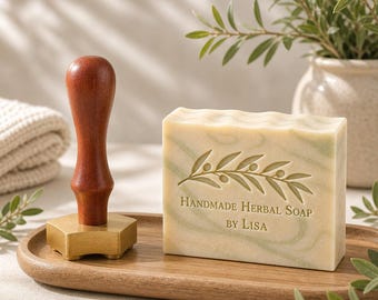 Custom Brass Soap Stamp | Personalized Logo Stamp for Handmade Soap, Business Branding Tool, Unique Gift for Soap Makers