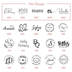 Gepersonaliseerde aardewerk eerste stempel, aangepaste naam kleistempel, DIY keramisch gereedschap, uniek cadeau voor creatieve vrienden afbeelding 4