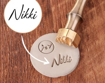 Custom Clay Stamp with Your Name or Letter, Signature Stamp for Pottery, Name Stamp Ceramic, Business Stamps for Potters