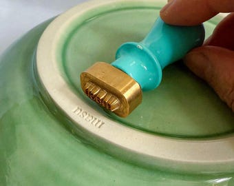 Personalized Name Pottery Stamp, Custom Brass Clay Signature Stamp, Gift For Potter Artist, Ceramic Tool, Gift for Husband