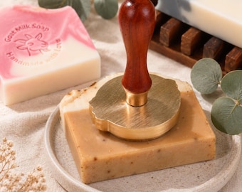 Custom Brass Soap Stamp | Personalized Logo Stamp for Handmade Soap, Business Branding Tool, Unique Gift for Soap Makers