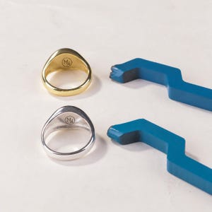 Custom Gooseneck Ring Stamp: Bent Metal Logo Punch for Inside Bands, Personalized Jewelry Marking Die