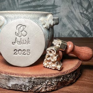 Sello de cerámica personalizado con firma de arcilla, sello para cerámica, sellos con letras personalizadas, regalos para alfareros