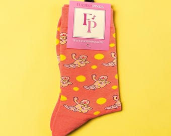 Mr Blobby Woman's Socks - 90s Retro Nostalgia