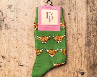 Highland Cow Womans Socks - Scottish