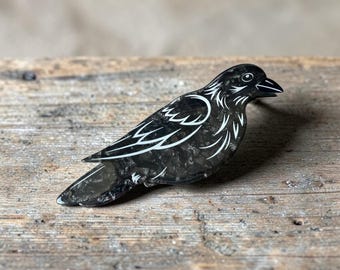 Crow / Raven Hair Claw Clip - Halloween Spooky