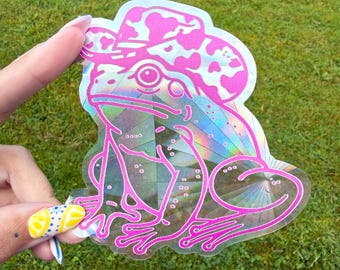 Cowboy Frog Suncatcher | Rainbow Sun Catcher | Window Decal | Window Sticker