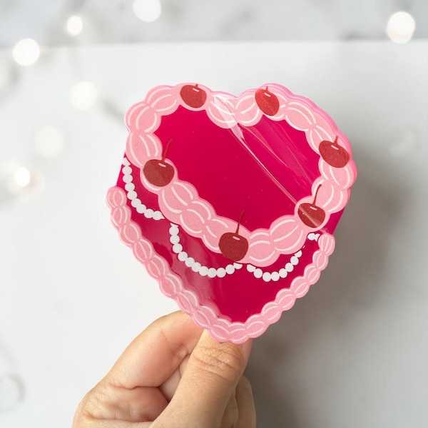 Pink Vintage Cake Hair Claw with Cherries