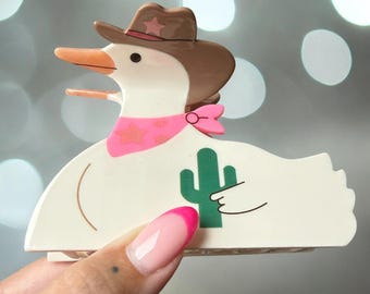 Silly Cowboy Goose - Hair Claw / Clip