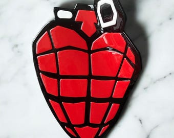 Pop / Punk Heart Grenade - Hair Clip / Claw