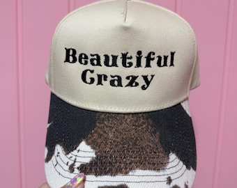 Luke Coombs Cowprint Country Beautiful Crazy Cap